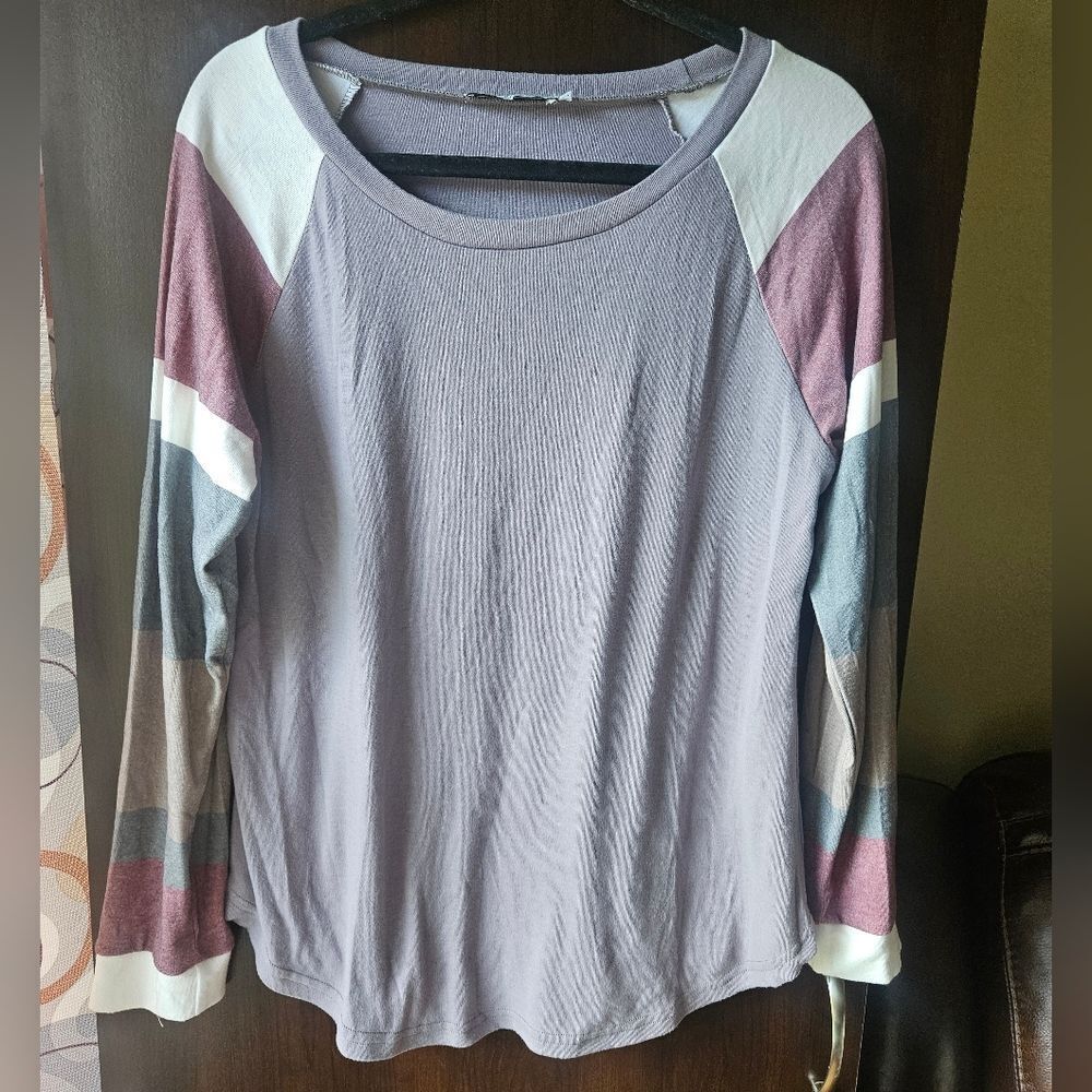 Yidarton Colorblock Long Sleeve Women's Top Size Large